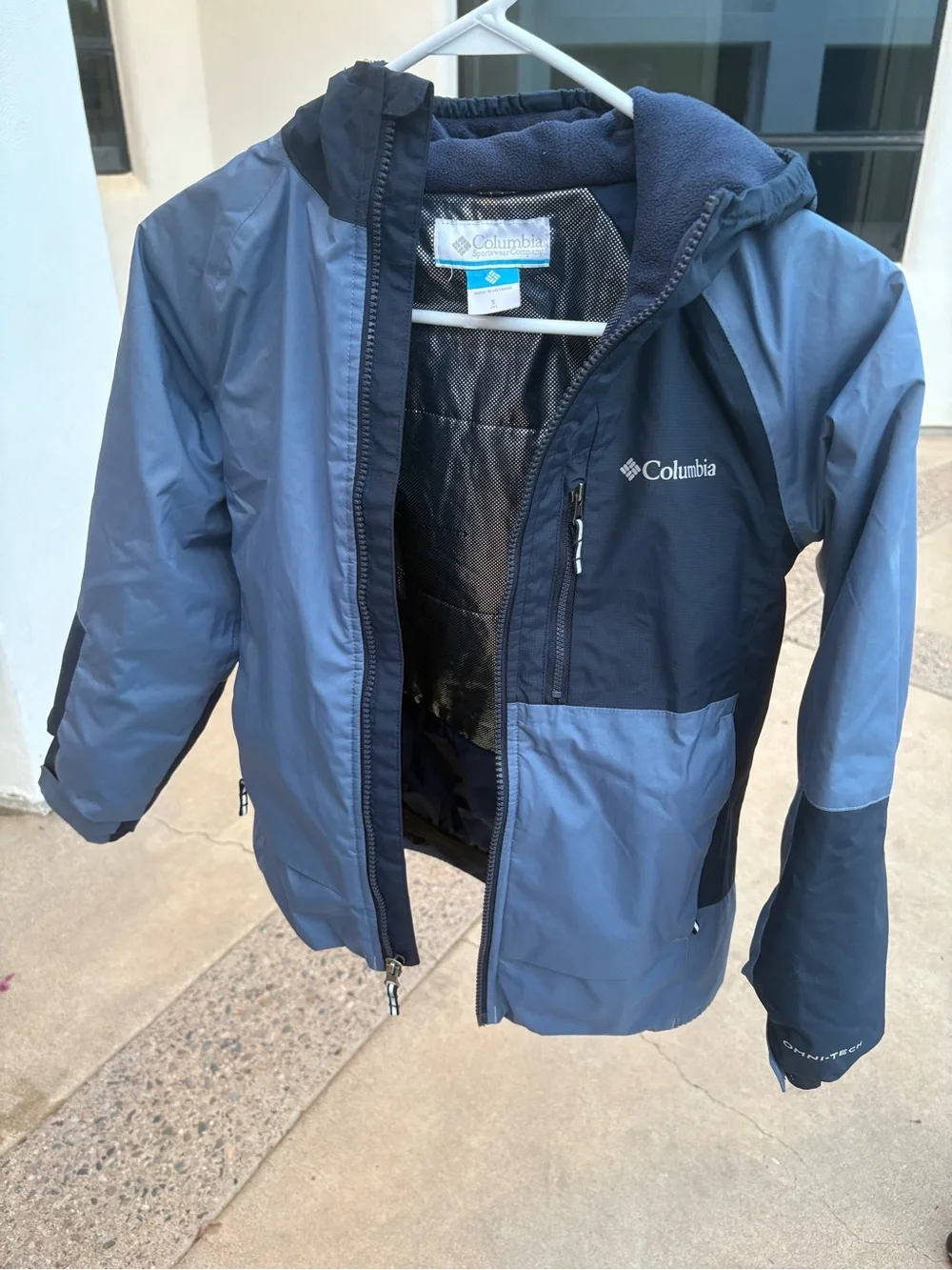 Columbia Kids Two-Tone Blue Hooded Puffer Jacket